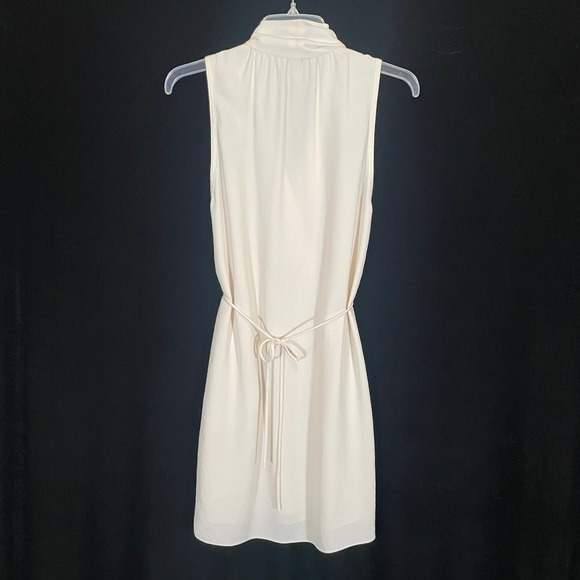 Wilfred Aritzia Sabine Faux Wrap Dress Cream V-Neck Mini Pockets LWD S - Picture 7 of 7